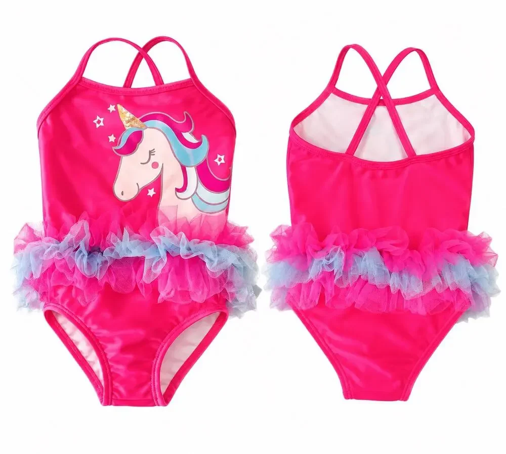 Wonder Nation Girls Unicorn Tutu One-Piece Swimsuit Pink Size 6-9 Months